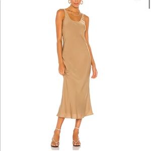 Ariel Scoop Neck Dress in Camel